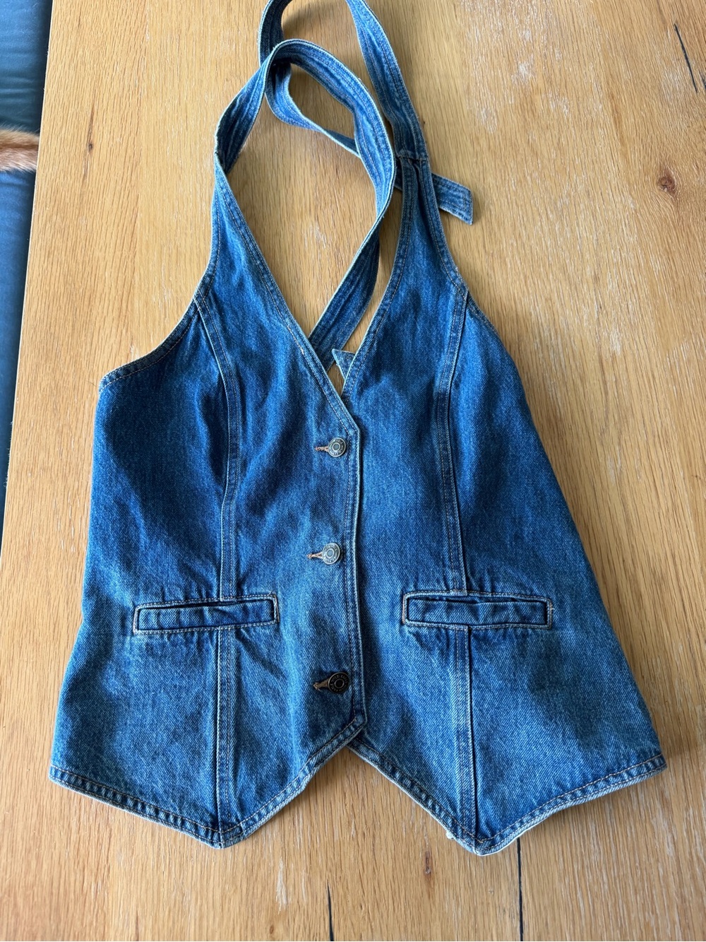 Wild Fable Denim Halter Vest in Medium Blue
